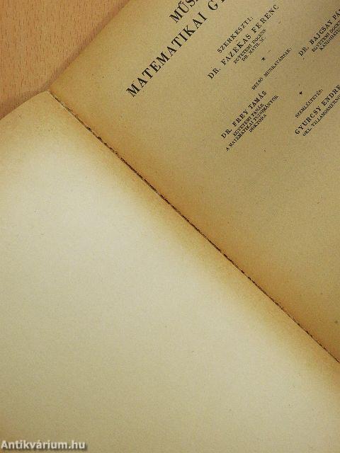 Műszaki matematikai gyakorlatok A. VI.