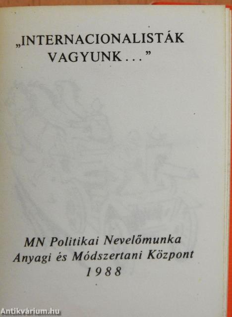 "Internacionalisták vagyunk..." (minikönyv)