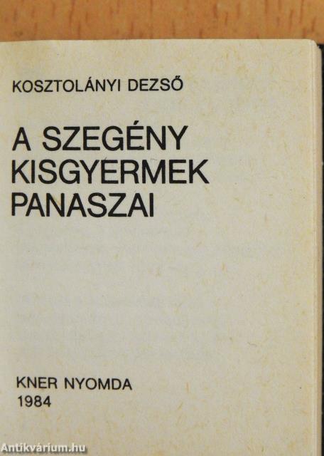 A szegény kisgyermek panaszai (minikönyv)