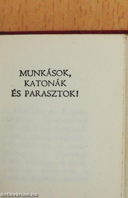 Munkások, katonák, parasztok! (minikönyv)