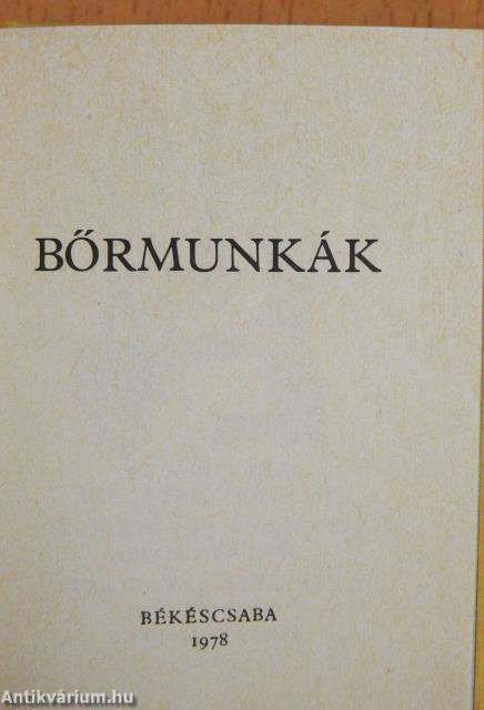 Bőrmunkák (minikönyv)