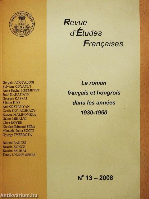 Le roman francais et hongrois dans les années 1930-1960