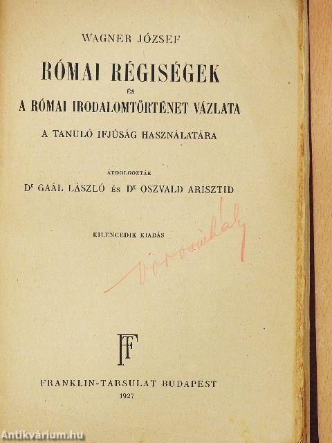 Római régiségek és a római irodalomtörténet vázlata