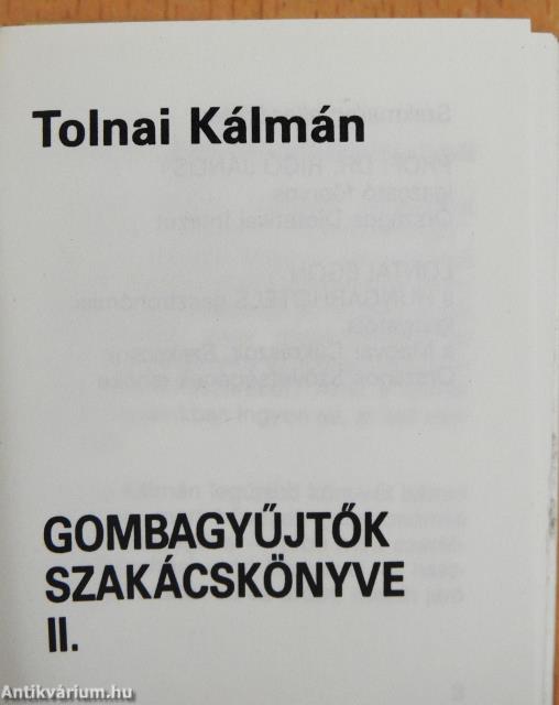 Gombagyűjtők szakácskönyve I-II. (minikönyv) (számozott)