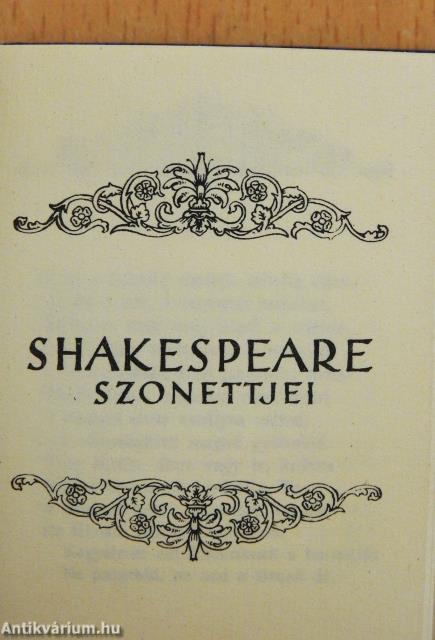 Shakespeare szonettjei (minikönyv) (számozott)