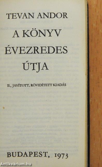 A könyv évezredes útja (minikönyv)