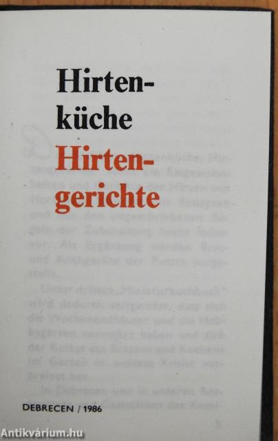 Hirtenküche-Hirtengerichte (minikönyv)