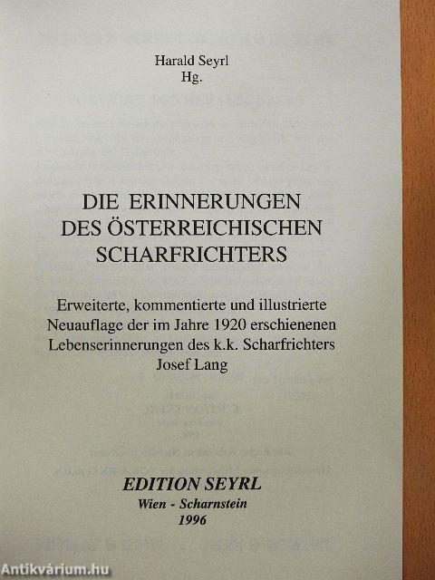 Die Erinnerungen des Österreichischen Scharfrichters