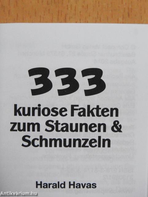 333 kuriose Fakten zum Staunen & Schmunzeln (minikönyv)