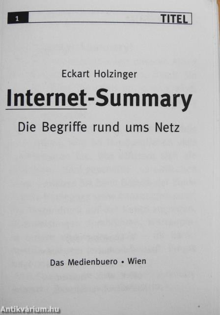 Internet-Summary (minikönyv)