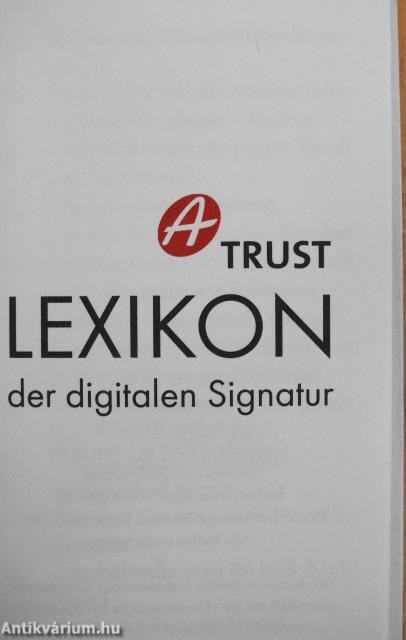 A Trust Lexikon der digitalen Signatur (minikönyv)