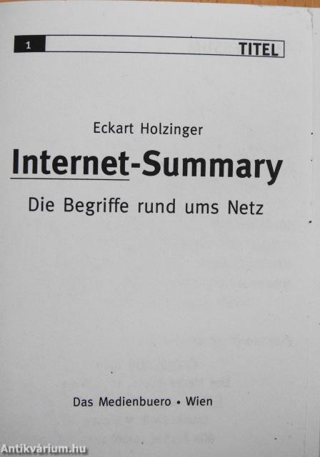 Internet-Summary (minikönyv)