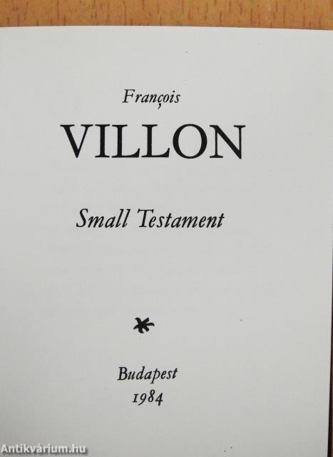 Small Testament (minikönyv) - Plakettel