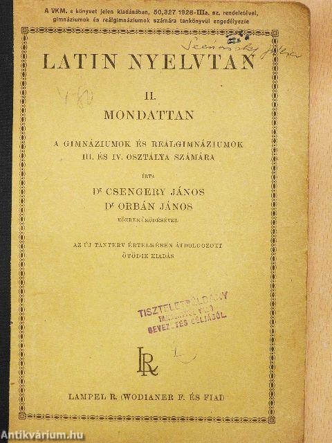 Latin nyelvtan II.