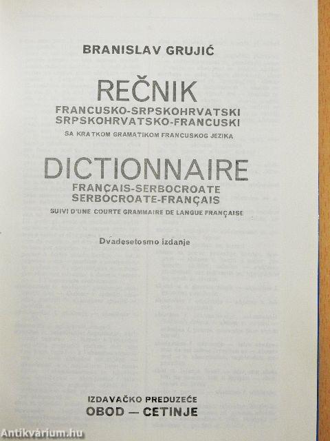 Recnik francusko-srpskohrvatski/srpskohrvatsko-francuski