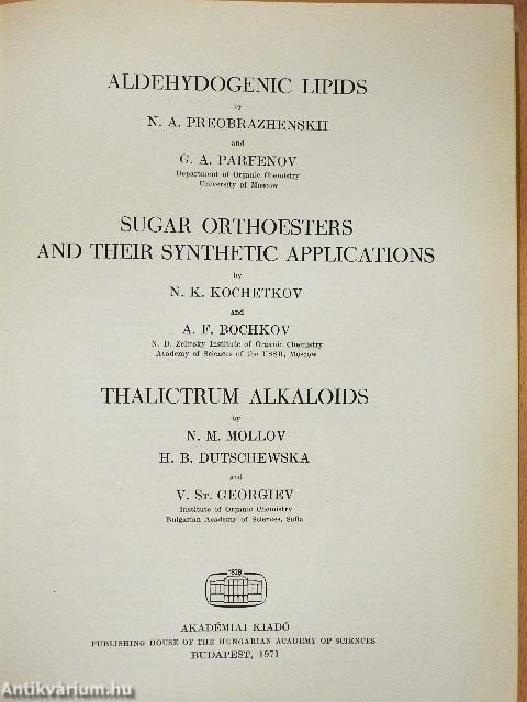 Aldehydogenic Lipids/Sugar Orthoesters and their Synthetic Applications/Thalictrum Alkaloids