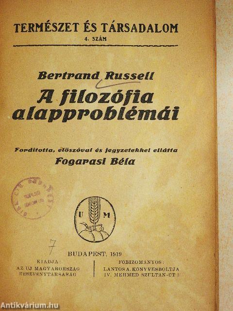 A filozófia alapproblémái