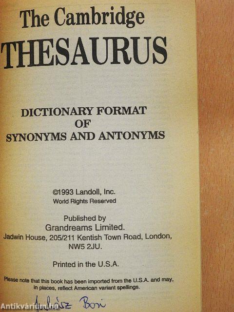 The Cambridge Thesaurus