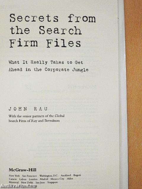 Secrets from the Search Firm Files