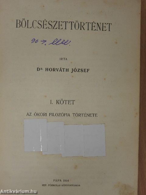 Bölcsészettörténet I.