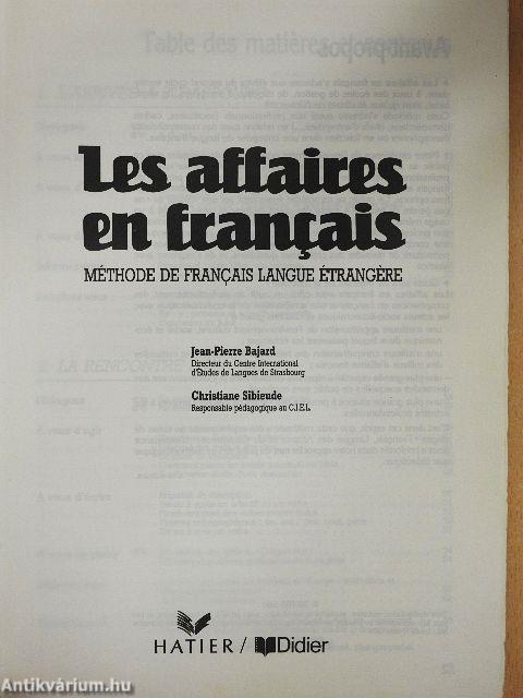 Les affaires en francais