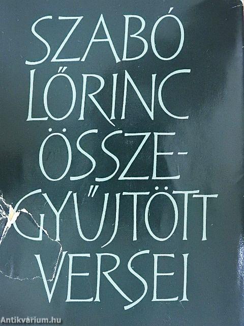 Szabó Lőrinc összegyűjtött versei