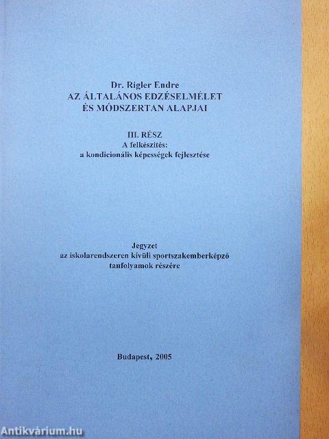 Az általános edzéselmélet és módszertan alapjai III.
