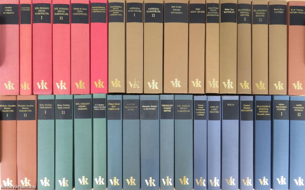 "35 kötet A világirodalom klasszikusai sorozatból (nem teljes sorozat)"