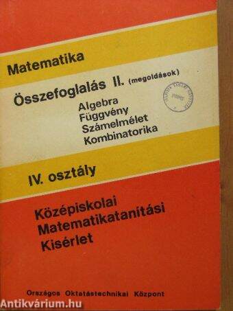 Matematika Összefoglalás II. (megoldások)