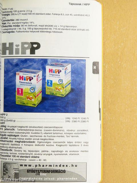 Pharmindex tápszerindex 2001