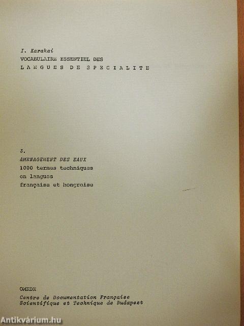 Vocabulaire Essentiel des Langues de Specialite 3.
