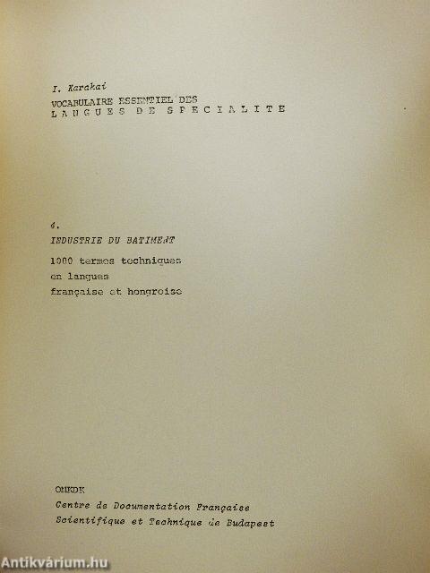 Vocabulaire Essentiel des Langues de Specialite 4.