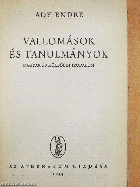 Vallomások és tanulmányok