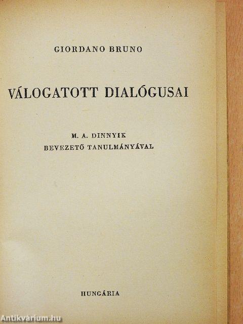 Giordano Bruno válogatott dialógusai