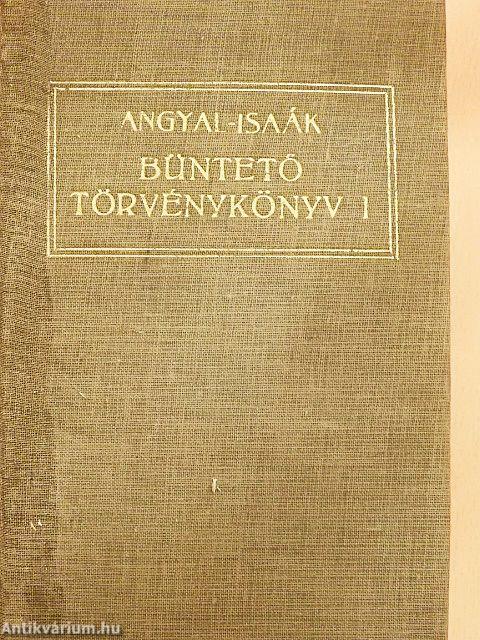 Büntető törvénykönyv I.