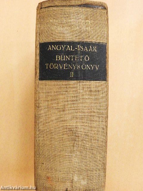 Büntető törvénykönyv II.