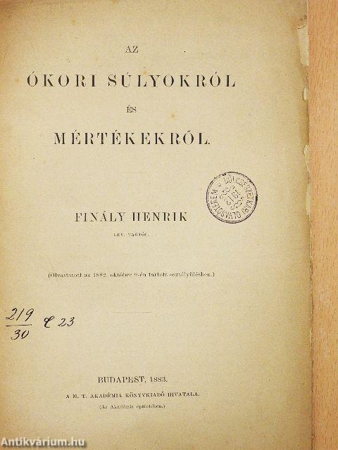 Az ókori súlyokról és mértékekről