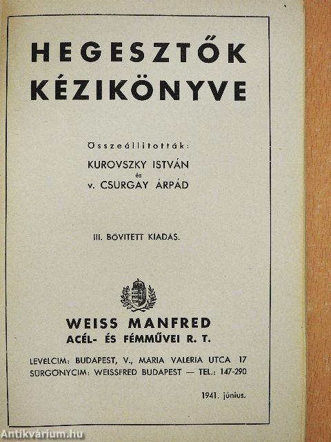 Hegesztők kézikönyve