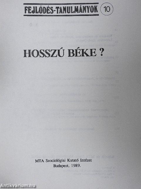 Hosszú béke?
