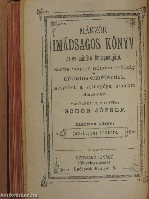 Mákzór imádságos könyv az év minden ünnepnapjára IV.