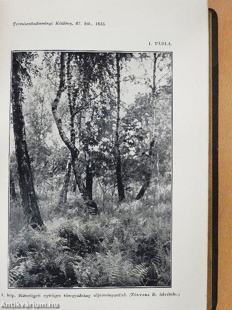 Természettudományi Közlöny 1935. (nem teljes évfolyam)/Pótfüzetek a Természettudományi Közlönyhöz