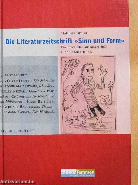 Die Literaturzeitschrift »Sinn und Form«