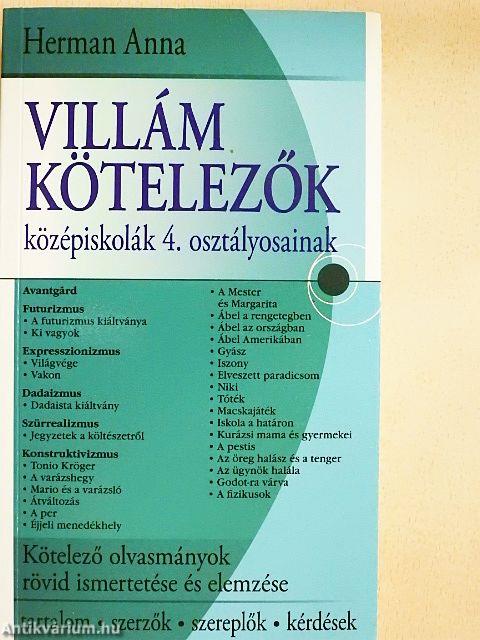 Villám kötelezők középiskolák 4. osztályosainak