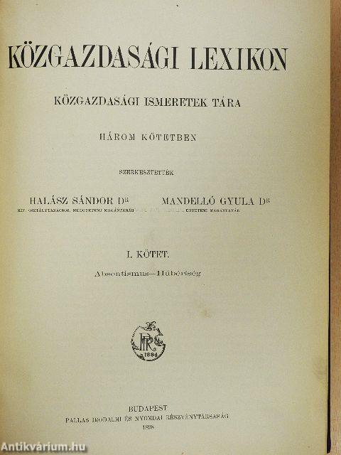 Közgazdasági lexikon I-III.