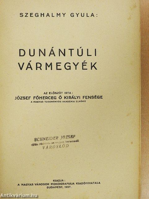 Dunántúli vármegyék