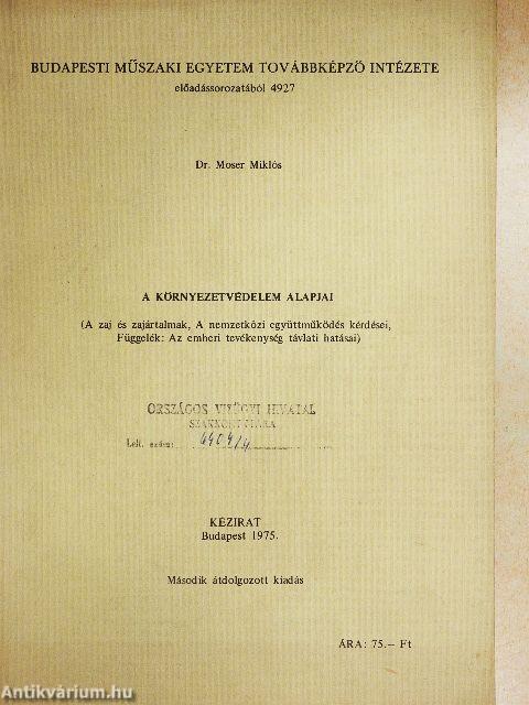 A környezetvédelem alapjai