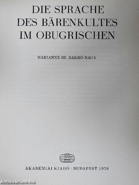 Die Sprache des Bärenkultes im Obugrischen