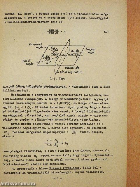 Fizikai mérések I.