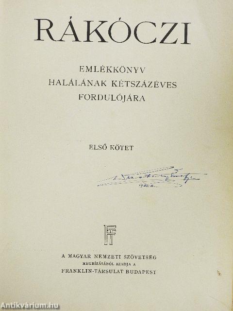 Rákóczi emlékkönyv I-II.