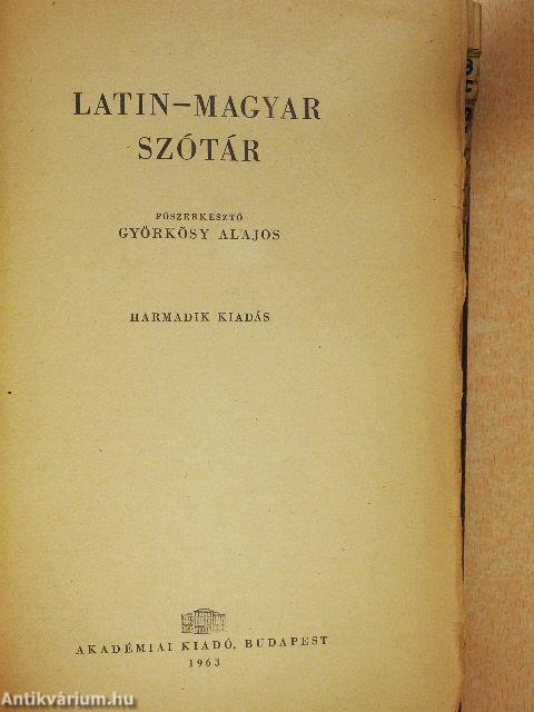 Latin-magyar szótár